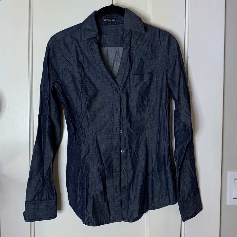 Express long sleeve dress shirt women's size: XS